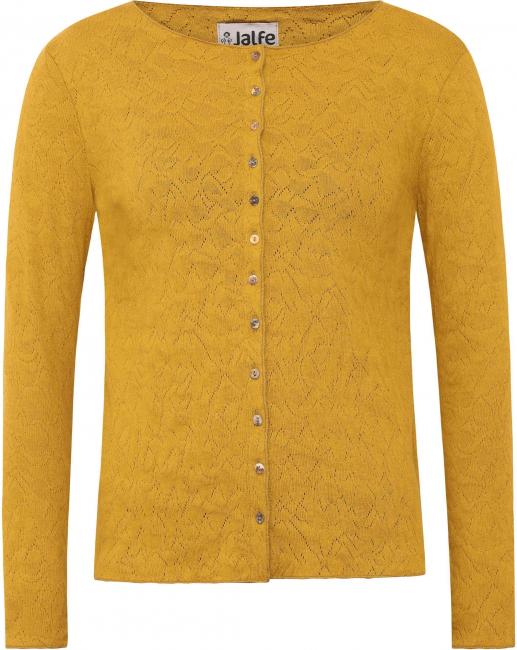 Baumwoll-Cardigan Jacquard in Curry  von Jalfe