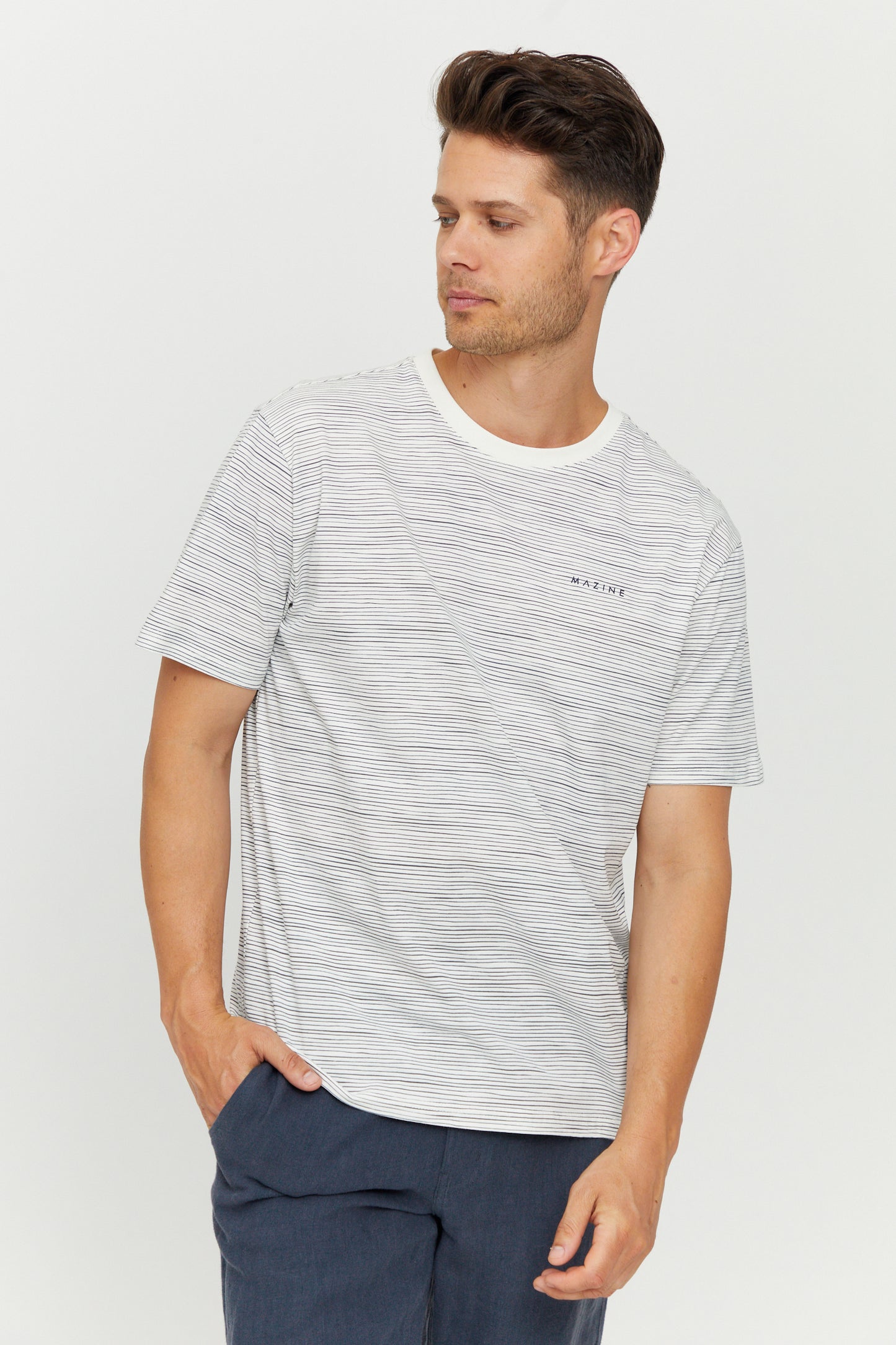 T-shirt gestreift offwhite/blau von Mazine