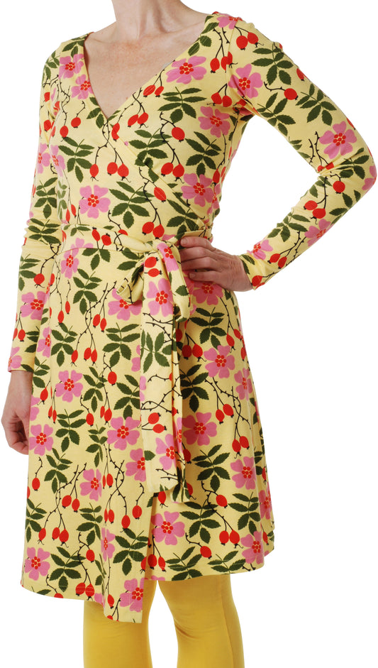 SALE: Wickelkleid für Damen mit Heckenrosen von DUNS