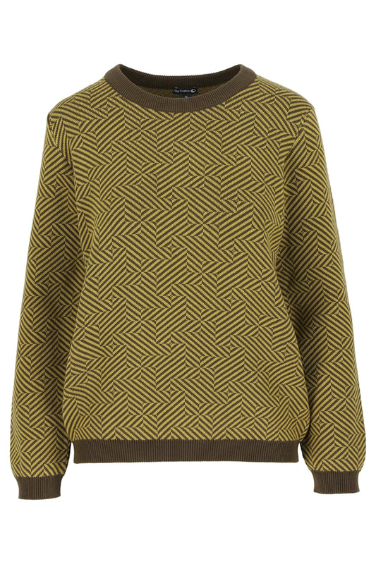 SALE: Jaquard-Pulli geometrisch Braun/Bronze von Lily Balou